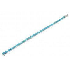 Handmade 925 Sterling Silver Natural Blue Turquoise stone bracelet P 710